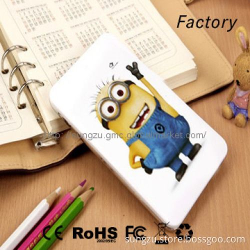 Lovely minion power bank with dual usb travel mobile power charger